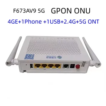Dual Band F673AV9 WiFi Gigabit anglický Firmware 4GE+1Phone +1USB+2.4 G+5G ONT GPON OLT Osn pre Externú Anténu FTTH Modem Router