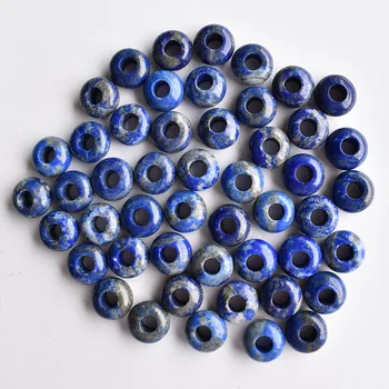 2020 fashion top kvality prírodných Lapis Lazuli guľatý tvar veľkej diery Charms guličiek Na Náramok, takže 30pcs/veľa veľkoobchod zadarmo