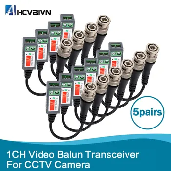 10pcs CCTV Video Balun Pasívnymi Vysielačmi 2000ft Vzdialenosť UTP Balun BNC Kábel Cat5 CCTV UTP Video Balun