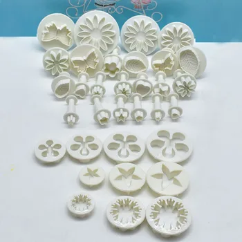 31pcs Piest Fondant Fréza Tortu Nástroje Cookie Formy Biscuit Plesne DIY Plavidlá, 3D Pečenie Stanovuje Nové