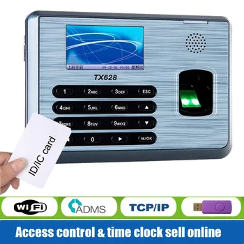 Pôvodné TX628 Čas Dochádzky Stroj TCP/IP Webserver Odtlačkov prstov Čas Nahrávania Voliteľný WIFI