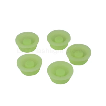 14 mm (D) x 8 mm (H) Svetlo Zelená Fluorescenčné Silikónové Tailcaps Prepnúť Tlačidlo Spp Vodotesný (5 KS)
