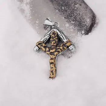 Nordic Viking Runy Algiz Prívesok Náhrdelník Mužov Pohanské Amulet Obrany Kríž Nehrdzavejúcej Ocele, Šperky Darček