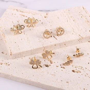 Motýľ Stud Náušnice pre Ženy, Dievča Trendy 18K Skutočné Zlato Vyplnené Malé Ucho Pin Elegantné Náušnice, Piercing Šperky, Svadobné Party Darček