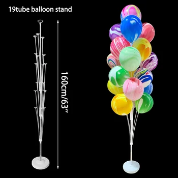 19Tubes Happy Birthday Balloon Air Gule Stick Stojan Baloon Narodeninovej Party Dekor Dieťa Dospelých Arch Tabuľka Ballon Príslušenstvo Držiak