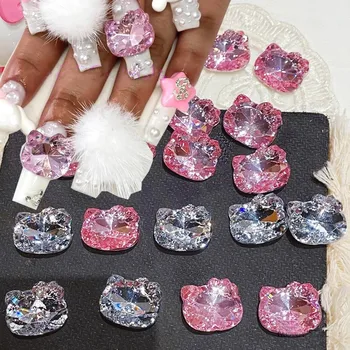 Crystal Kitty Nechtov Charms Ružová/Clear Nechtov Diamanty, Šperky sada na Akrylové Stlačte na Maicure Drahokamy DIY Ozdoby
