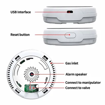 Tuya WiFi Úniku Plynu, Alarm Detekcie Zemného Plynu Detektor Úniku Sonda TFT Displej Senzor Alarmu Pre Domáce Varenie Kuchyňa Bezpečnosti