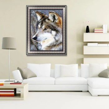 Nové 5d Diamond Maľovanie Diy Zvierat, Vlk, Tiger Diamond Mozaiky Mačka a Pes Cross Stitch Súpravy, Dekorácie Ručné Darček