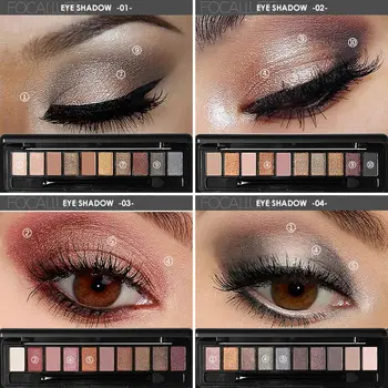 10Pcs Makeup Paleta Prírodných Eye make-up Light Eye Shadow make-up Leskom Matný Eyeshadow Palety Nastaviť