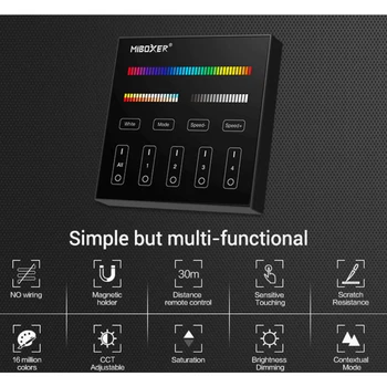 Miboxer B4 Smart Panel Diaľkové ovládanie 2.4 G Bezdrôtové 4-Zóna Jas Stmievanie Pre RGB/RGBW/RGB+SCS Led Žiarovka Svetla Strip