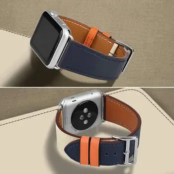Popruh pre Apple hodinky kapela 44 mm 40 mm 38 mm 42mm pravej Kože watchband Jeden tour náramok pás iWatch 6 5 4 3 se 7 45mm 41mm