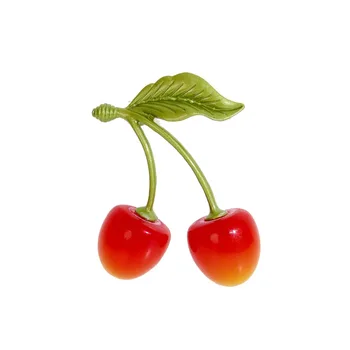 Jednoduché brošňa temperament elegantné cherry rastlín kytice pin žien doplnky, hodvábna šatka pracka