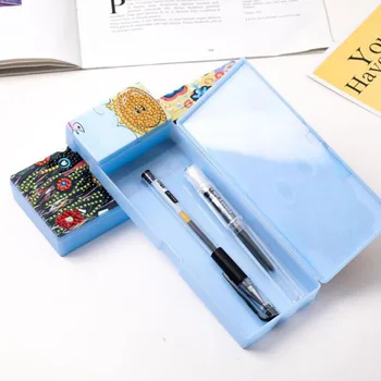 DIY Kvet Mačka Špeciálne Tvarované Diamond Maľovanie peračník 2 Mriežky, Papiernictvo Úložný Box Diamond Výšivky Záložku
