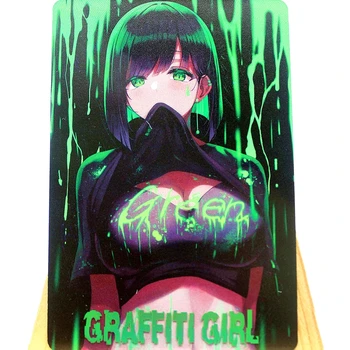 Karikatúra Roztomilý Kawaii Sexy Doujin Anime Graffiti Dievča, Tri Sestry, Candy Girl ACG Kartová Hra Ventilátor Miku Kolekcie Flash Karty