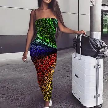 KYKU Značky Farebné Šaty Žien Psychedelic Vestido Sexy Rainbow Bodycon Party Šaty Dámske Šaty Strany Dámske Oblečenie