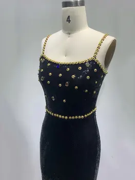 Dámske Letné Šumivé Sequin Šaty, Sexy Šatka bez Rukávov Korálkové Dizajn Bodycon Mini Šaty 2022 Elegantné Večerné Party Vestido