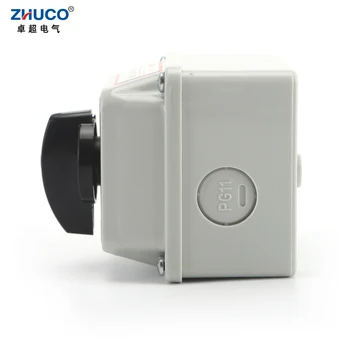 ZHUCO SZW26/LW26-20 D202.2 20A 3 Polohy 2 Pól Výber Eura Rotačné Cam Switch S Vodotesný A Prachotesný Zapečatenej Krabice