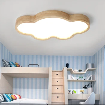 Nordic Japonský Tvorivé Mraky LED Stropné Svietidlo Dreveného 24W Dieťa Detská Izba Svetlá Stropné Svetlá Spálne Dekorácie Svetlá 220V