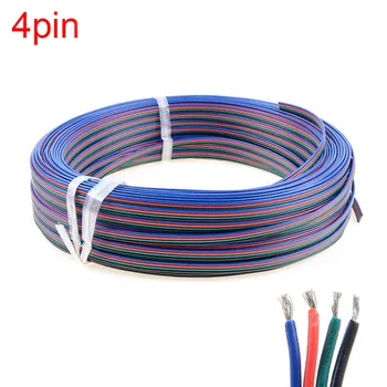 Pocínované medené 22AWG led RGB kábel,4 pin RGB kábel PVC insulated wire, 22 awg UL2468 pás rozšírenie pripojiť vodič LED