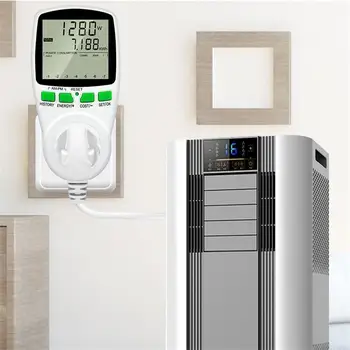 EÚ/FR/US Plug Wattmeter 220V AC Napájania Spotreba W Energie KWh Zásuvky Elektrickej energie Analyzer Monitor LCD energie meter