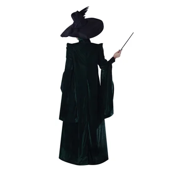 (Na Sklade) Profesorka Minerva McGonagall Cosplay Kostým Zelený Plášť Plášť Sako Oblečenie Halloween Kostýmy Nový Príchod